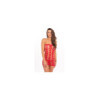 Robe motif cœur en résille rouge 